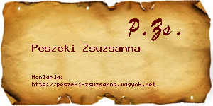 Peszeki Zsuzsanna névjegykártya